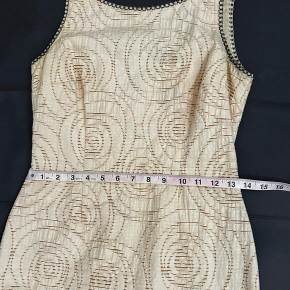 Fendi Sleeveless Cream Ivory Sheath Dress IT40 US4 Lagerfeld Camellia Flower - Picture 4 of 7